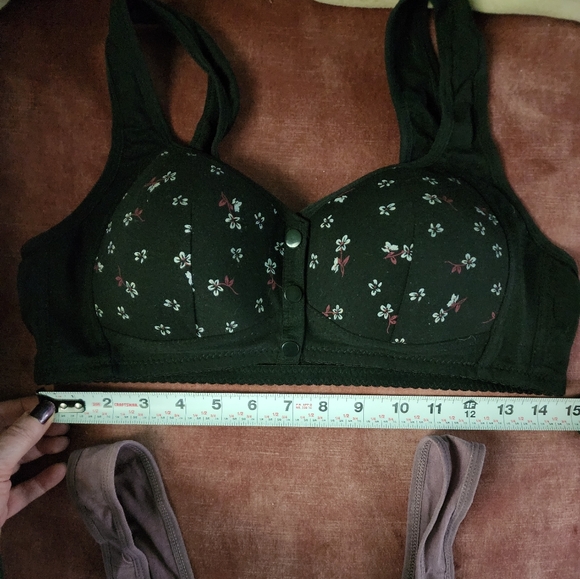 Floral Black Cotton Front Closure Bra - Picture 7 of 10
